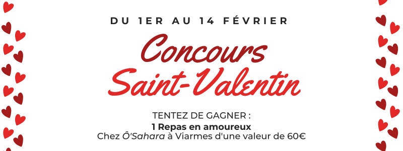 Concours Saint-Valentin, gagnez repas en amoureux.