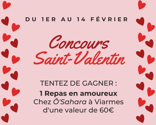 Concours Saint-Valentin, gagnez dîner pour deux.