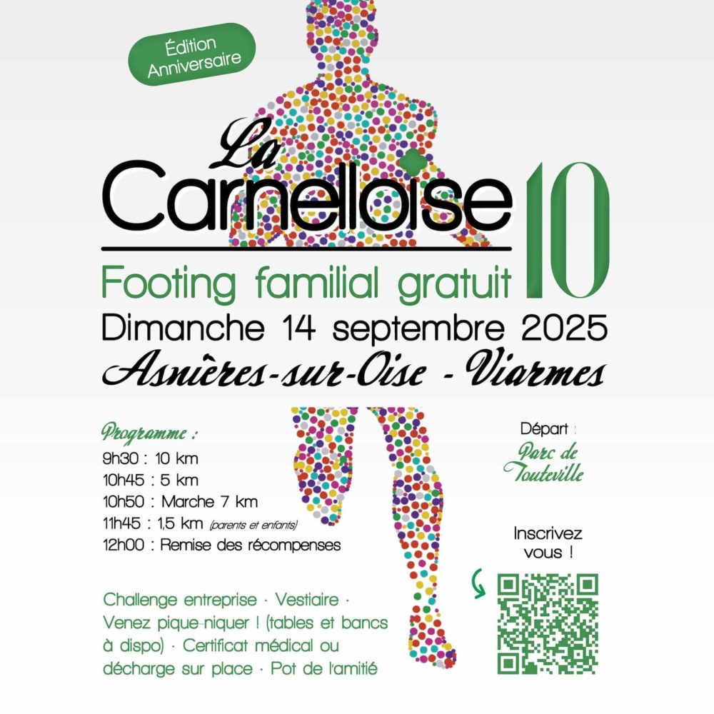 Affiche course familiale La Carnelloise, 14 septembre 2025.