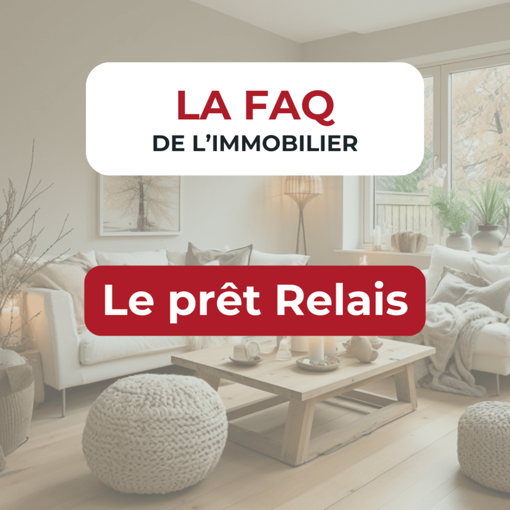 Salon moderne avec FAQ sur prêt relais